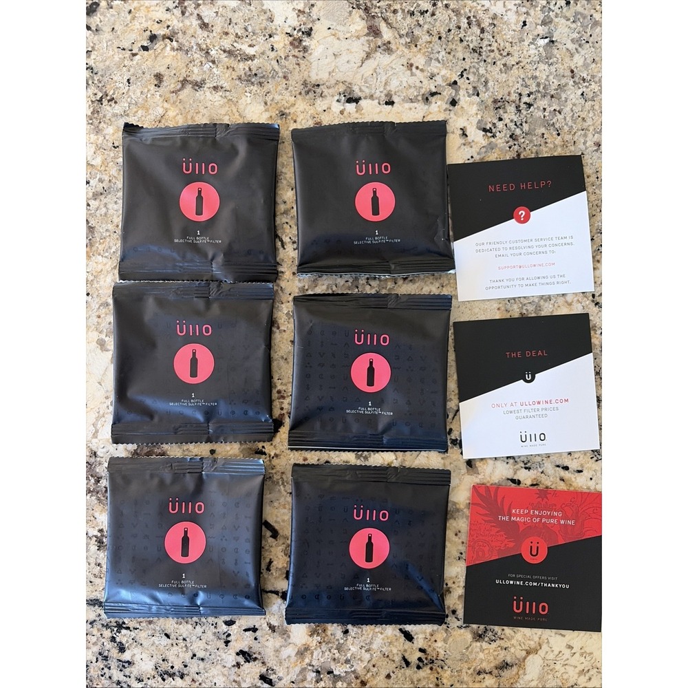 ULLO Pack Of 6 Wine Filter Packets Full Bottle Refill